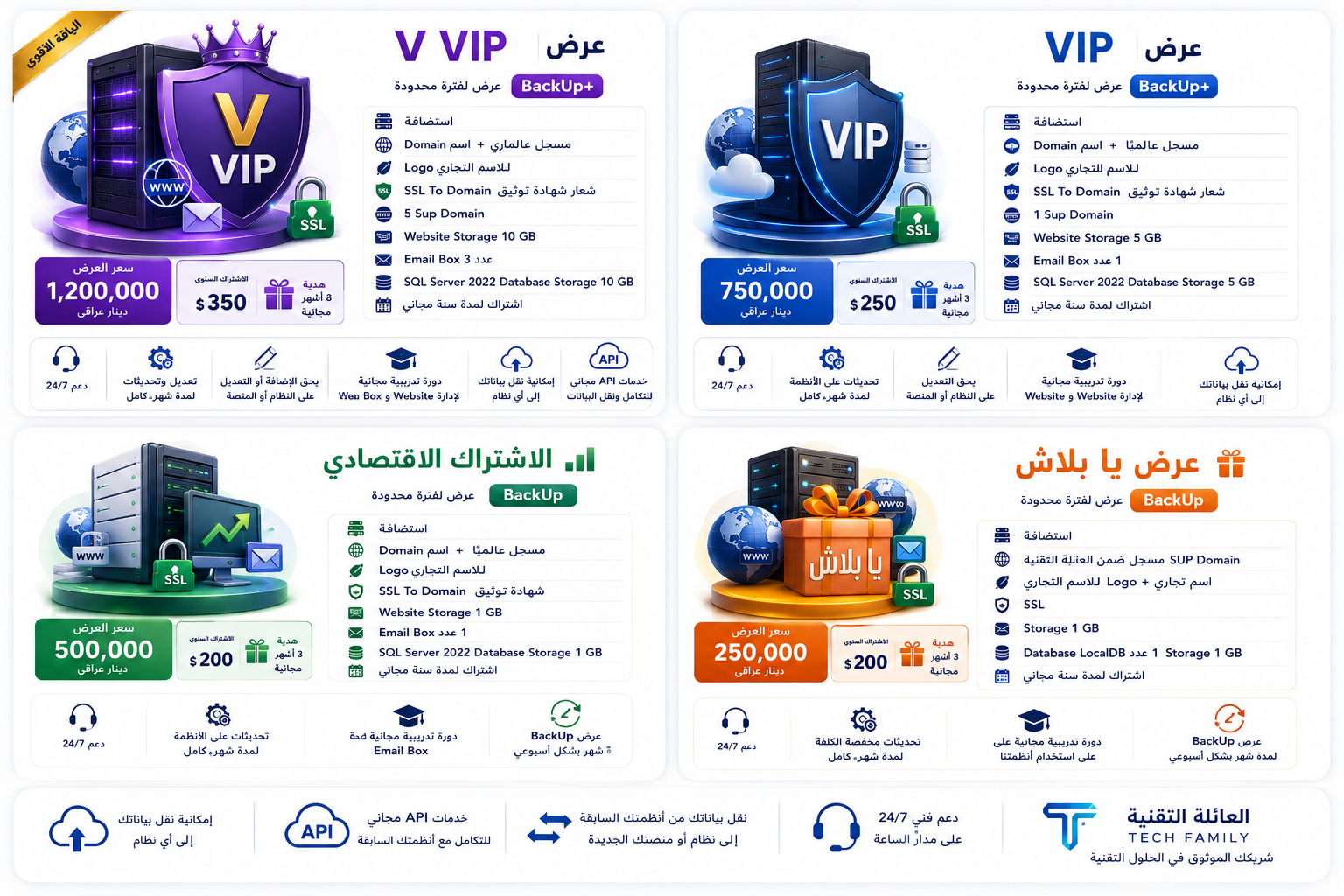 بشرى سارة عن توفر  خدمات الاستضافة 